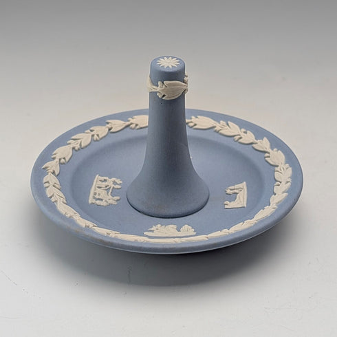British Vintage Wedgwood Jasperware Ring Holder in Pale Blue